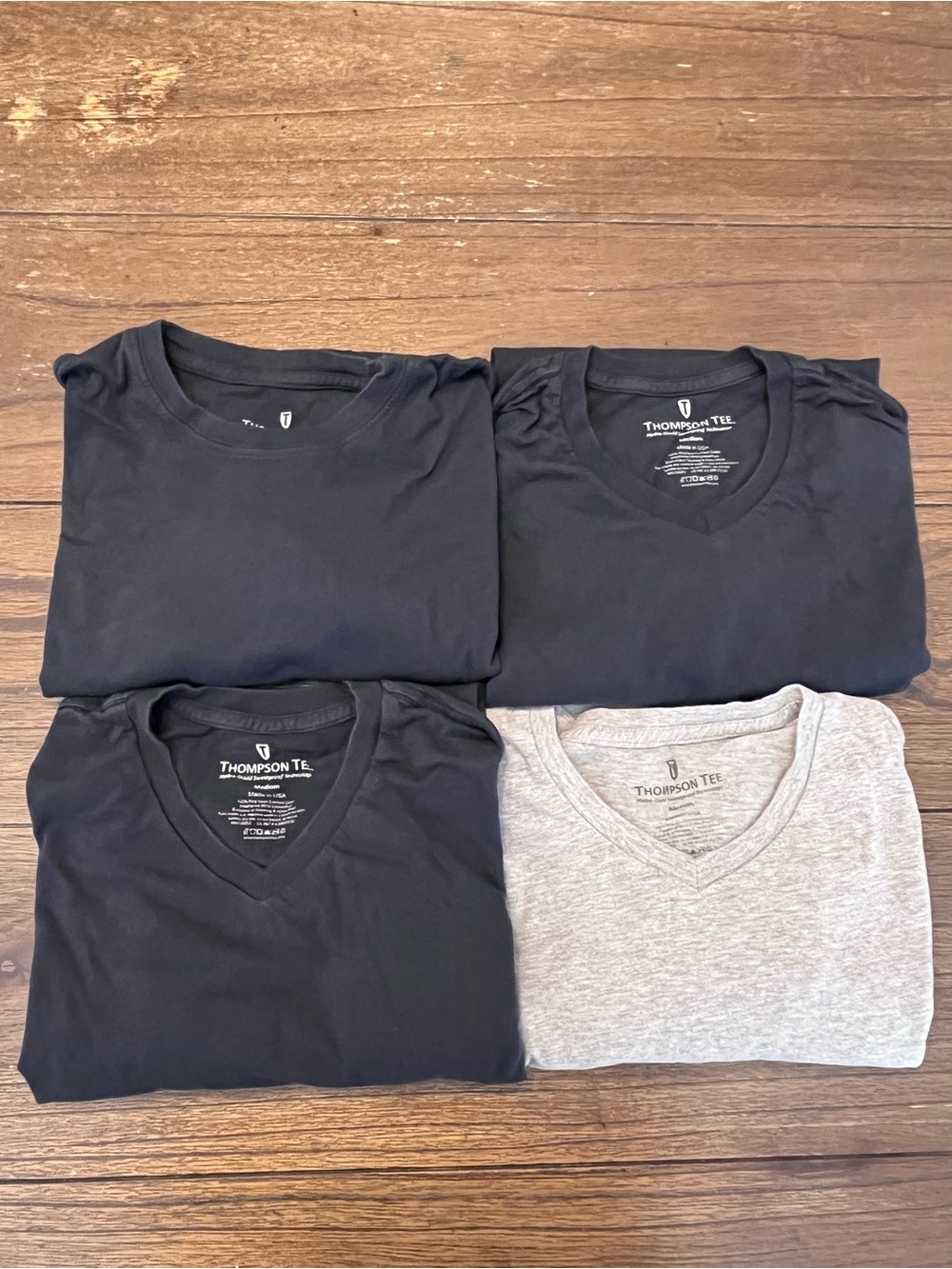 Thompson Tee Sweatproof T-Shirts - Blue & Heather Gray Lot Mens Medium